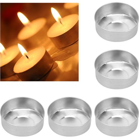 Lot de 50 pièces à vendre. Boîtiers de bougies en aluminium, supports pour bougies chauffe-plat, bougeoirs électroniques, matériel de bricolage. (1/5)