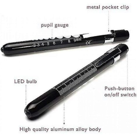 Mini lampe stylo LED, réutilisable, pour la maison et l'extérieur, pour médecins, infirmières, ambulanciers (noir, 1 paquet) (violet) (1/3)