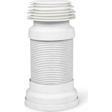Kit de raccordement WC réglable et flexible - 250 à 500 mm - Tuyau de vidange - Siphon - Tuyau de raccordement pour bonde WC universelle (blanc) (1/5)