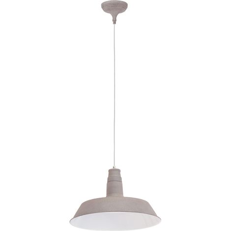 Lampe suspension structure grise pendule éclairage chambre d'amis E27 Eglo 49252 (1/3)