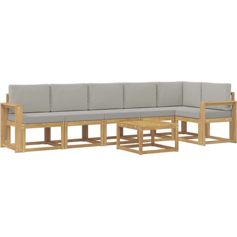 Ensemble de canapés d'extérieur 7 pc Blanc et gris clair vidaXL (1/5)