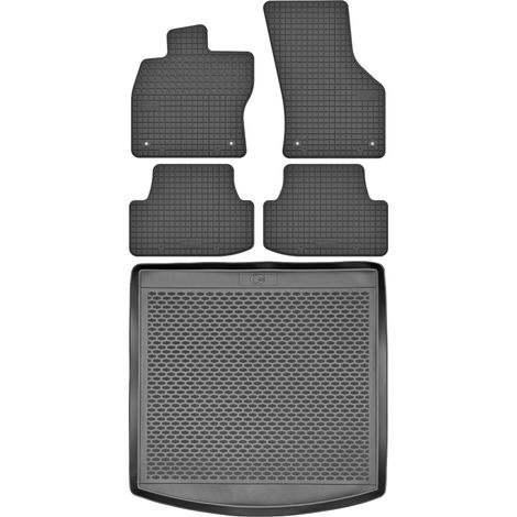 Ensemble de tapis de sol en caoutchouc pour Seat Leon III Kombi (2012-2019) + tapis de coffre (1/5)