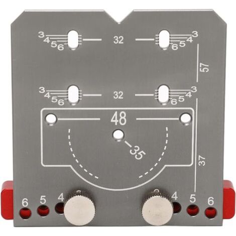 Ede Gabarit de perçage pour le travail du bois, gabarit de positionnement et de perçage pour charnières, kit de poinçonnage en alliage d'aluminium pour le travail du bois (1/4)