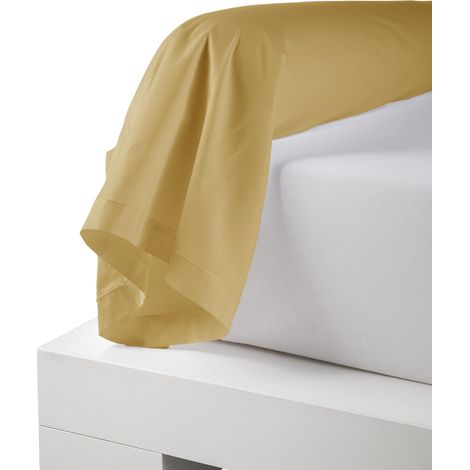 Taie de traversin percale de coton piquée unie Ambre 86x190 cm