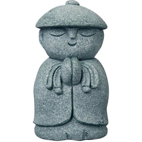 Petite statue de moine, sculpture de Bouddha, objet artisanal en grès, ornement de table pour bureau, cheminée ou salon.-Style G