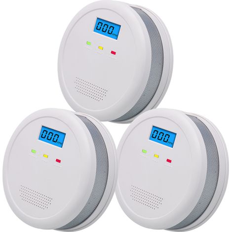 Detector de Monóxido de Carbono con Sensor Electroquímico y Pantalla LCD, Baterías AA, Montaje en Pared o Techo – Ideal para Hogar y Oficina (1/5)
