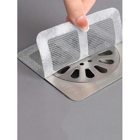 10 Pièces de Couvertures de Filtres de Vidange Jetables, Collecteur de Cheveux pour Douche, Autocollant Filtre pour Lavabo, Couverture en Maille Anti-Cheveux, Adhésif Autocollant
