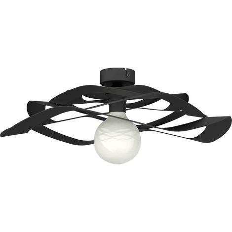 LUMICOM  KAMI Plafoniera, 1X E27, max 42W, metallo, nero opaco, D.60cm