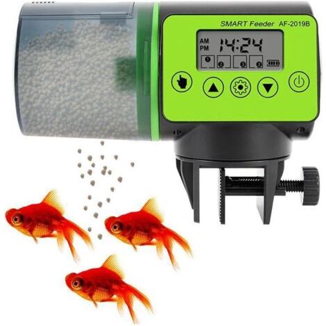 Distributeur automatique nourriture pour poissons,grande capacité de 200 ml,avec minuterie,pour petits aquariums,tortues,bettas,koïs (1/5)