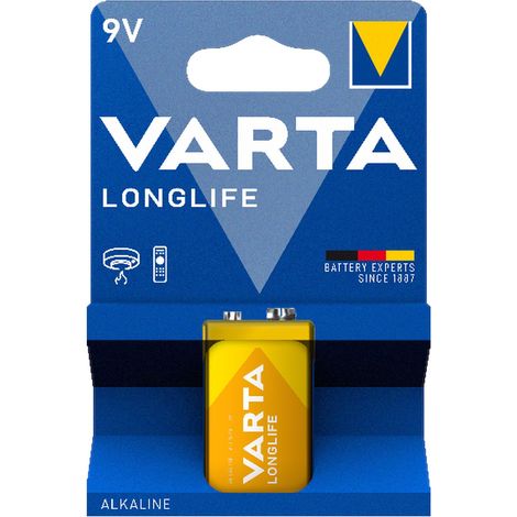 Cubo de pilas alcalinas Varta LL PP3 de 9 V para detector de humo CO y control remoto de reloj. (1/2)