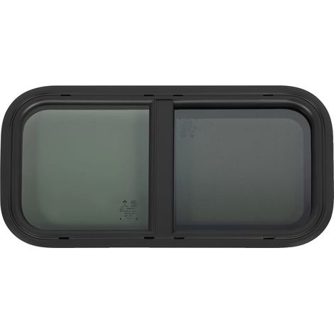 Fenêtre RV, Cadre en Alliage d'Aluminium, Verre Trempé, noir (1/2)