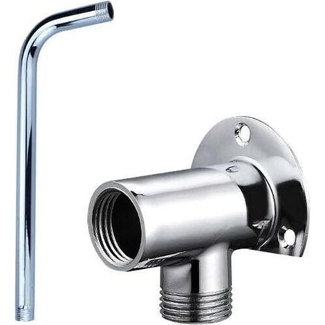 Rallonge de pommeau de douche apparente à 4 points de fixation de 50 mm avec base entièrement en cuivre et coude en acier inoxydable (1/5)