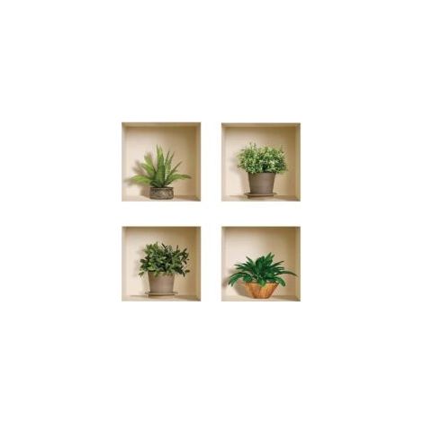 3D-Klebeaufkleber, selbstklebende Wandaufkleber mit kleinen Palmen – Wandaufkleber fürs Schlafzimmer – 3D-Wandaufkleber – Wanddekoration fürs Wohnzimmer – Trompe-l’œil-Wandaufkleber fürs Schlafzimmer (1/4)