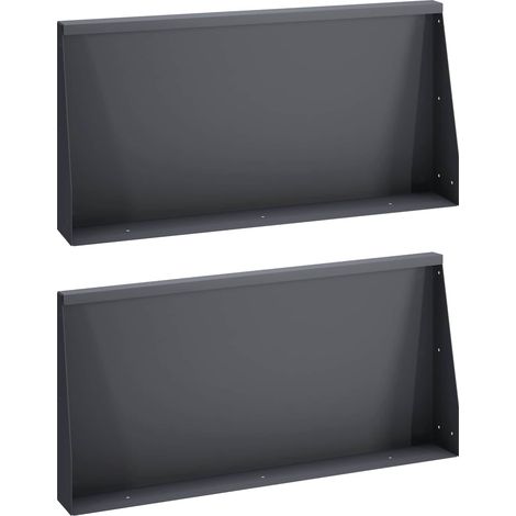 vidaXL Muro de Contención 2 uds. 80 x 12 x 50 cm Acero Gris antracita (1/2)
