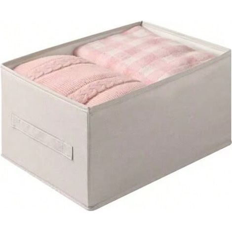 Boîte de rangement en tissu,Bacs de rangement pliants ,Underwear, underwear, socks storage box,Beige(36x25x20)
