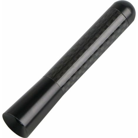 Antenna per auto corta in fibra di carbonio da 80 mm con finitura lucida in fibra di carbonio e alluminio nero opaco con bobina interna in rame Antenna radio AM/FM universale di ricambio compatibile c