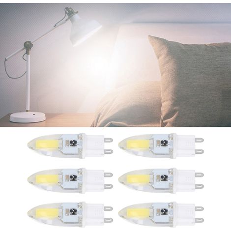 Ampoules LED G9 5W COB 500 lm pour suspension, plafonnier, applique murale, lampe de table - Lot de 6 ampoules dédiées / Blanc froid (1/5)