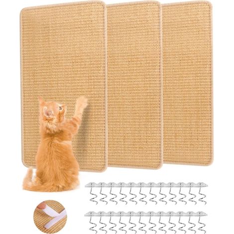 3-teiliges Katzenkratzset 50×25cm aus natürlichem Sisal, ideal für Sofas und Möbel (1/5)