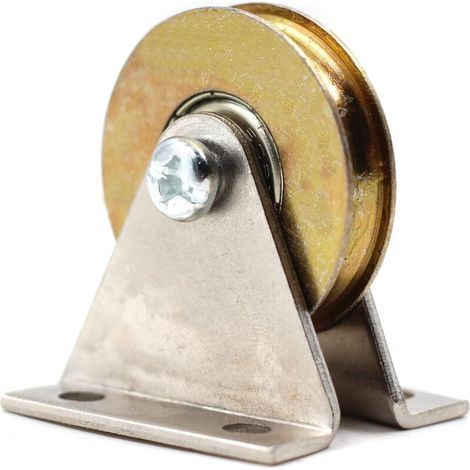 Wall-mounted cable pulley - 3.8 cm diameter - Flat mounting block - Working load: 100 kg (type L) (1/5)