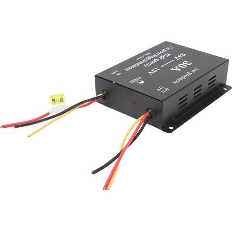 Convertisseur de tension 30A 24V vers 12V DC Noir 300A Adaptateur de prise pour Réfrigérateur de voiture DVD VCD CD (1/5)
