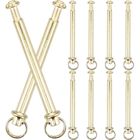 Kit de réparation de 10 rivets et écrous pour tige d'éventail pliant, fixation de remplacement pour tige pleine-3.00X0.40X0.40CM-Golden