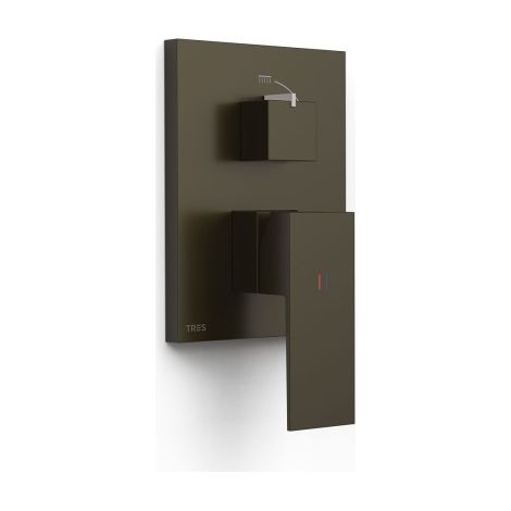 Mitigeur douche pour boîtier encastré Rapid‑box 2 voies Noir Bronze - TRES 10628110KMB (1/2)