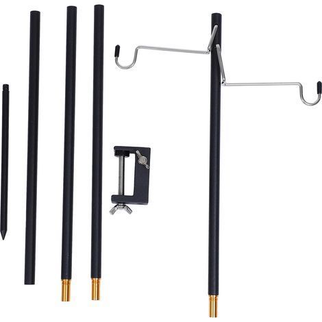 Support de Lampe Pliant Alliage Aluminium Léger Portable et Kit de Poteau pour Camping et Pique- Plein Air Polyvalent et Facile à Transporter (1/5)