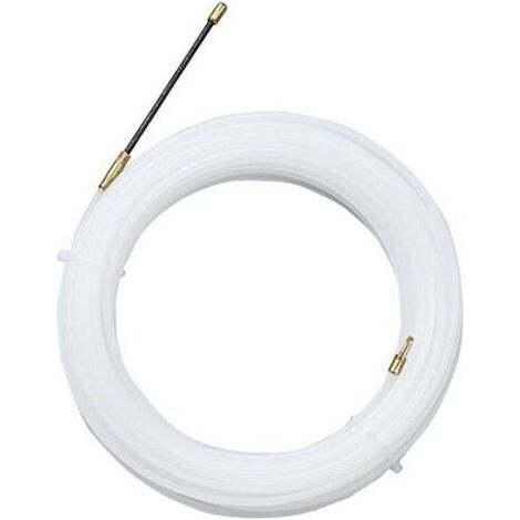 Tire Fils Electrique Aiguille Nylon avec Tête Flexible de Guidage, Oeuillet de Tirage Aide Tirage Câbles, Conduits Vides Ø4 mm, 30m Transparent (1/5)