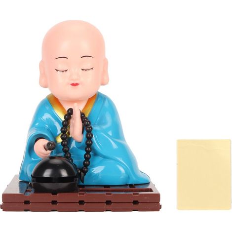 Kleiner buddhistischer Sonnenmönch, niedliche Dekoration für Auto, Büro, Wohnzimmer, schlichtes hellblaues Outfit (1/5)