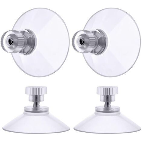 BUNTHAUS PA Einschraubbarer Saugnapf, 4 Stück 50 mm transparente Saugnäpfe mit Gewinde, extra starker PVC-Kunststoff-Vorhang-Aufhänge-Isolier-Saugnapf für Wohnmobil, Fenster, Badezimmer, Van (1/4)