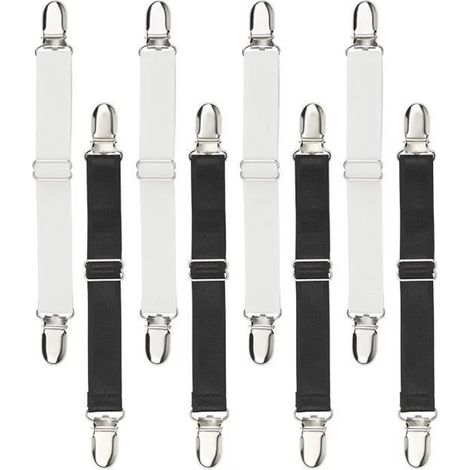 Sangle Pour Drap - Réglable - Blanc Noir - 8 Pièces (1/5)