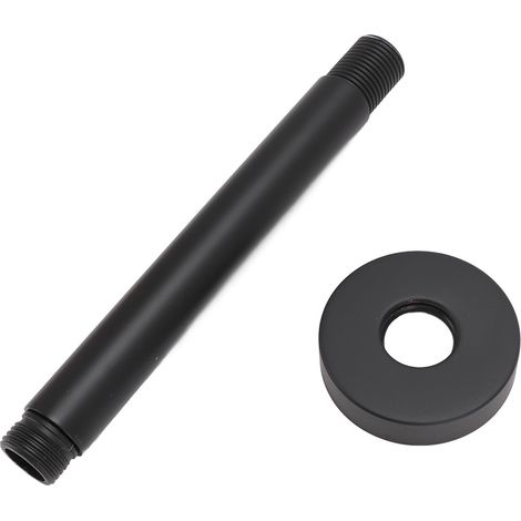 Rallonge de pommeau de douche, fixation murale, noir mat, acier inoxydable, 15 cm, rallonge de tuyau de douche facile à installer (1/5)