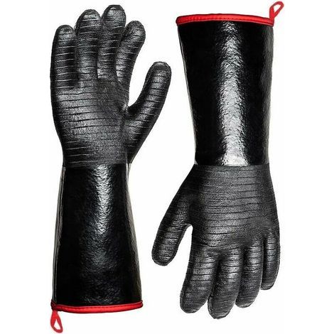 Guanti termoresistenti fino a 932 °F – Rivestimento in neoprene resistente all'olio – Lunghezza 35,6 cm – Per barbecue, friggitrice, forno e affumicatore (1/5)