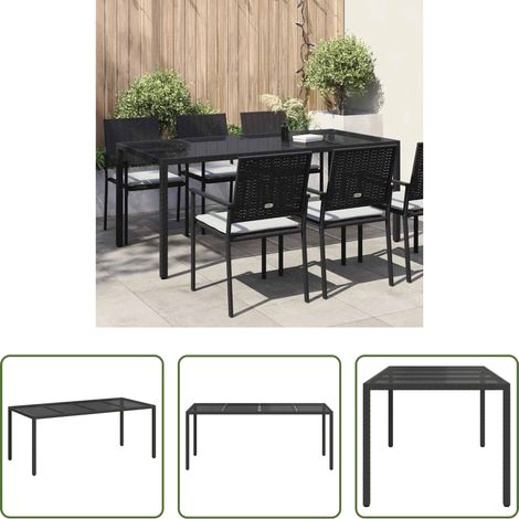 Poly-Rattan - Gartentisch Schwarz 190 x 90 x 75 cm Poly-Rattan (1/5)