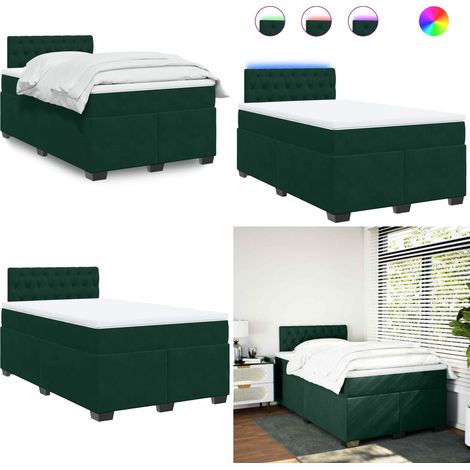 Boxspringbett mit Matratze Dunkelgrün 120x200 cm Samt - Boxspringbett - Doppelbett - Samtbett - Samt - Liegekomfort - Home & Living (1/5)