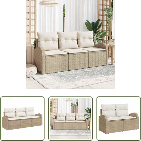 Terrassensofa - Gartensofa-set Beige Poly-Rattan (1/5)