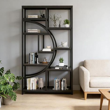 Bibliothèque autoportante design avec étagères de présentation polyvalentes (1/5)