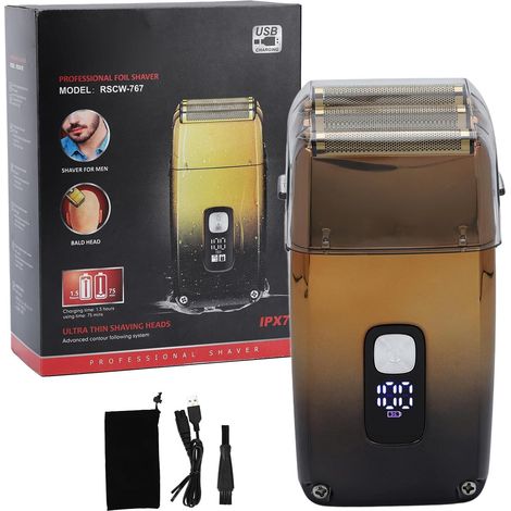Triple Blade Electric Shaver, High Speed Multifunction Electric Shaver, Powerful Motor, Wireless Electric Shaver for Men, Bald Head, Clipper, Shaver, Waterproof, Wet and Dry (1/5)