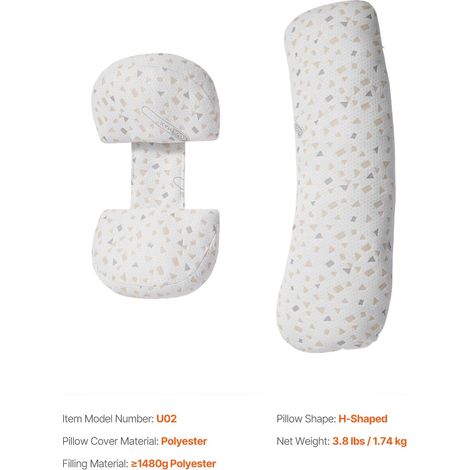 Coussin de grossesse, soutien ajustable, design portable, Forme H (1/2)