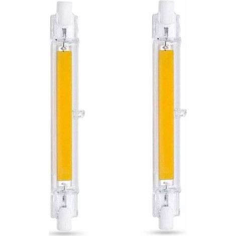 Ampoule LED R7S 118 mm 10 W Blanc froid 6000 K, 1000 lm, R7S J118 80 W 100 W équivalent halogène, à intensité variable, ampoule LED COB R7S 118 mm fine pour applique/lampe de sol, lot de 2