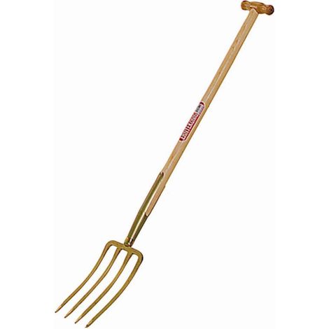 Spatengabel mit Bajonettzinken, gold 85 cm Eschen-T-Stiel (1/4)
