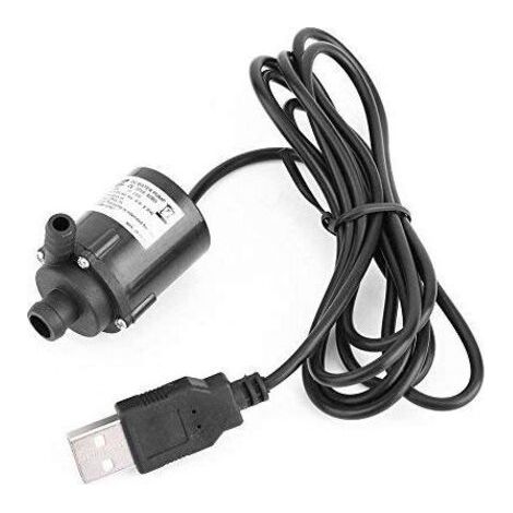 Pompe à eau Mini, micro-pompe submersible sans balais 12 V CC 240 L/hMoteur de pompe de refroidissement d'eau avec port USB (1/4)