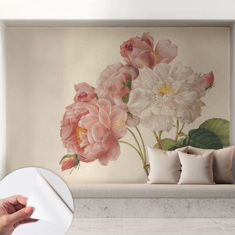 Tapete Selbstklebend - abwaschbar - Tapete mit Motiv - trendige Wanddeko - elegant Fototapete Romantische Rosen 208x146 cm (1/5)