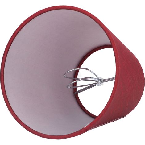 Lot de 6 abat-jour en tissu, style moderne et épuré, bonne transmission de la lumière, pour lampe de table avec ampoule E14 ou ampoule miniature pour plafonnier, A3 01, rouge bordeaux (1/5)
