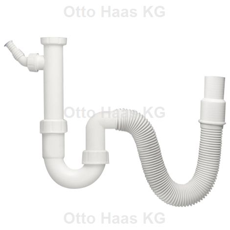 HAAS tuyau siphon 2805 DN40/50 flexible, évier, Cuisine , raccord d&39appareil, blanc