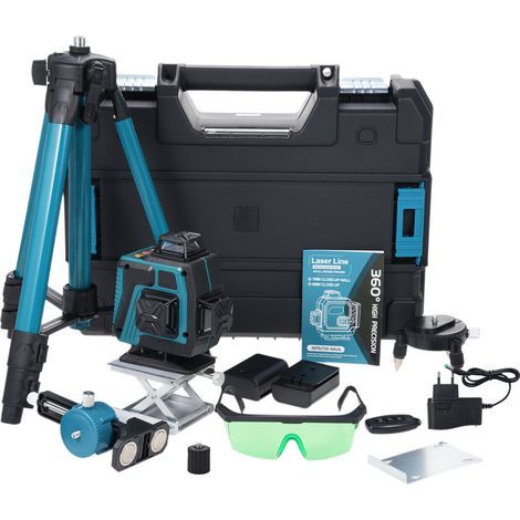 Niveau Laser 4D 16 Lignes avec Trépied Réglable - Auto-nivelant 3°, Rechargeable par USB