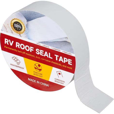 Ruban d'Étanchéité pour Camping-Car, 5cm x 15m Butyle Auto-adhésif Blanc Étanche - Bande de Toiture, Réparation pour Caravane, Roofing, Piscine (1/5)
