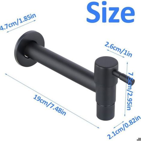 1 Robinet Acier Inoxydable, Finition Noire Laquée, Montage Mural, Pour Piscine, Jardin, Cuisine (1/4)