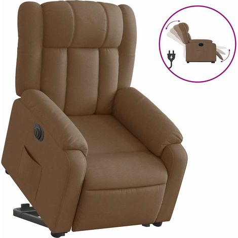 Maison Exclusive - Poltrona Alzapersona Reclinabile Elettrica Marrone Tessuto