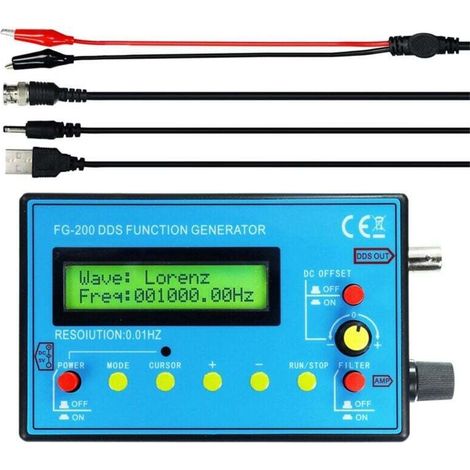 Générateur de Signal DDS FG-200 Module Fréquence 0.01 Hz à 500 KHz Sortie Sinus Carré Dents de Scie (1/4)